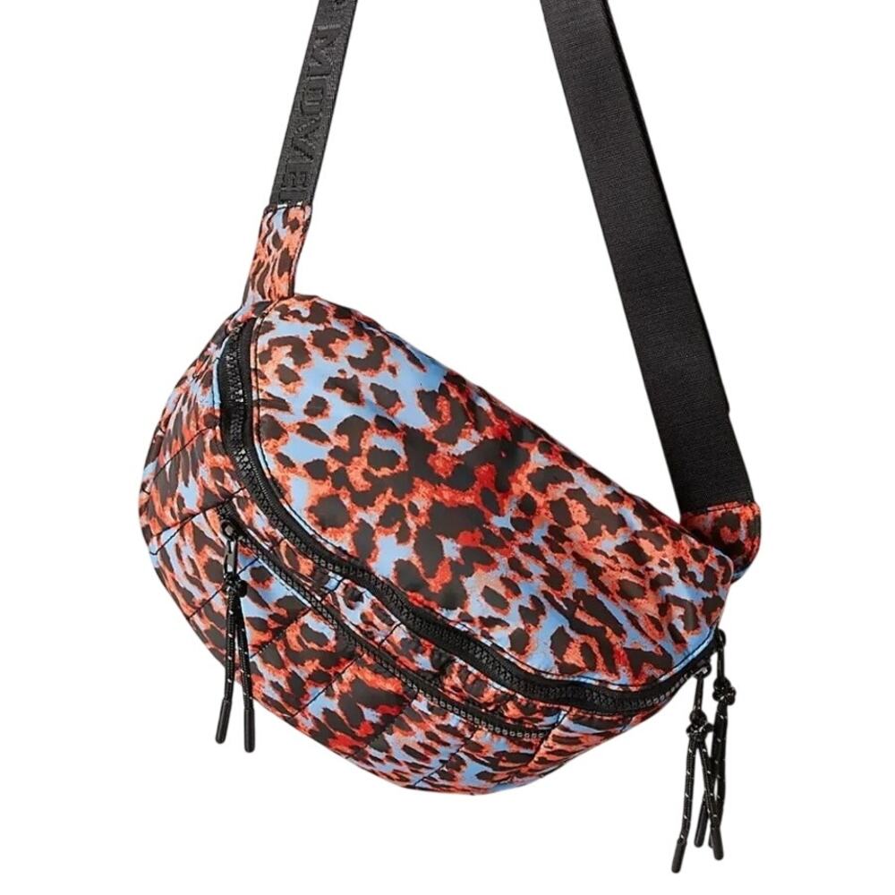 FP Movement Free People Quilted Sling Belt Bag Leopard Animal Print NWOT